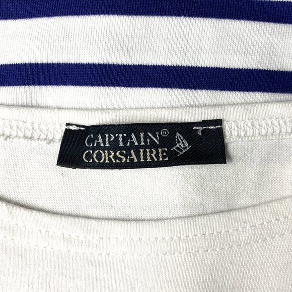 CAPTAIN CORSAIRE Striped Breton Nautical Sailor Logo Sweater Pullover - XS - Picture 7 of 9
